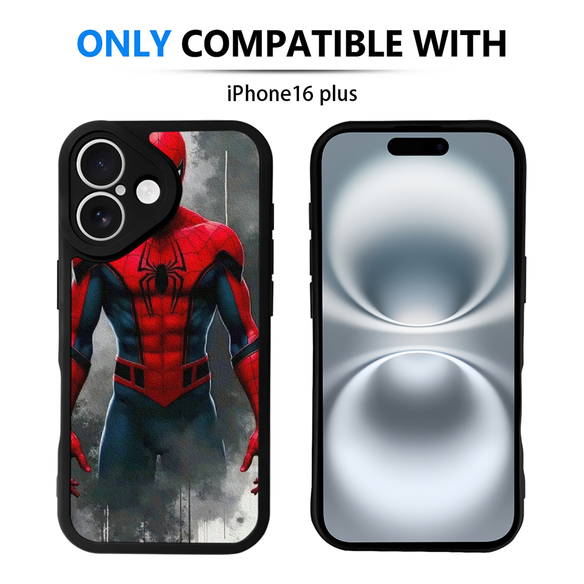 Spider Man スパイダーマン 【iPhone 16シリーズ対応】シリコンスマホケース（レザー調） 材質：シリコン